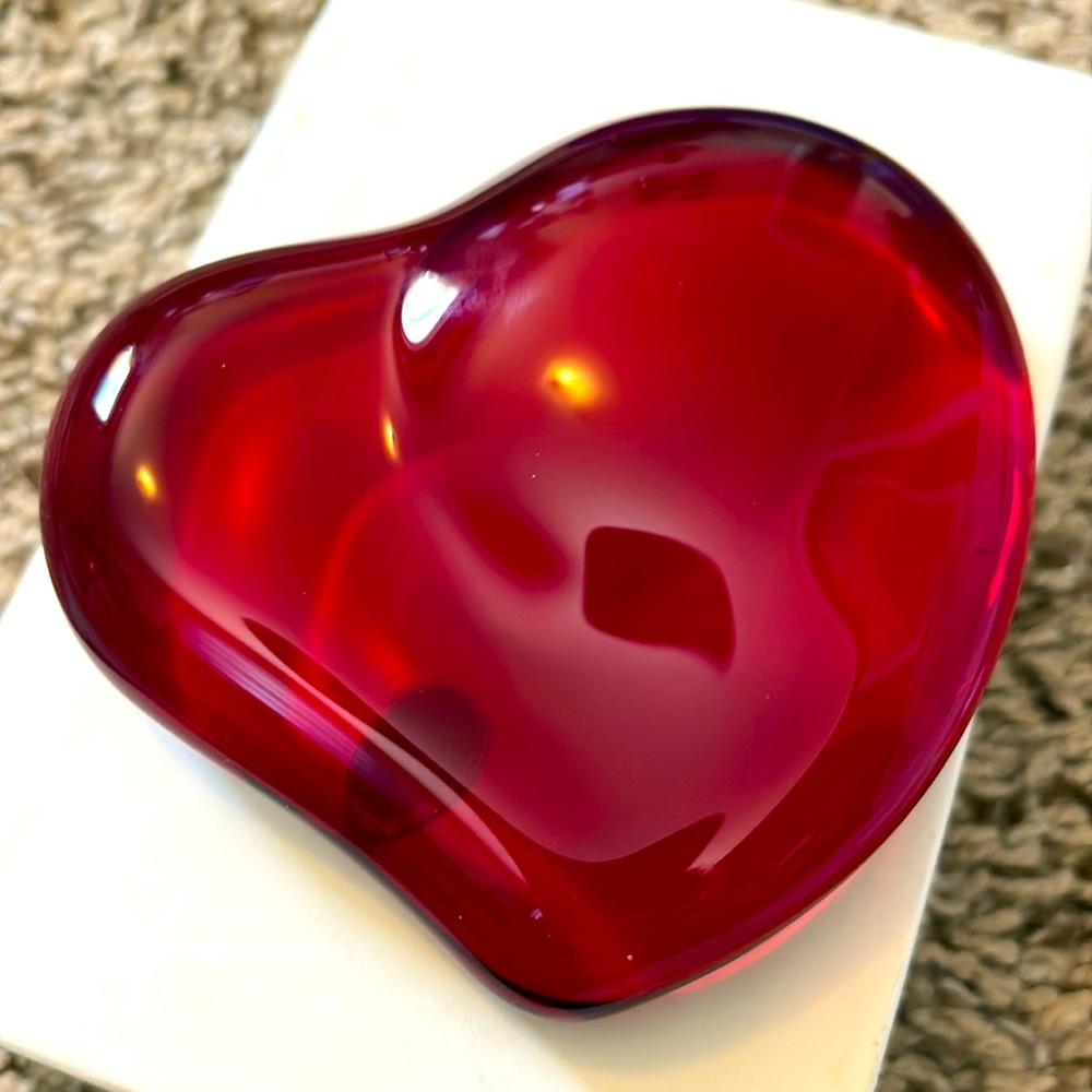 Tiffany & Co. red heart paperweight